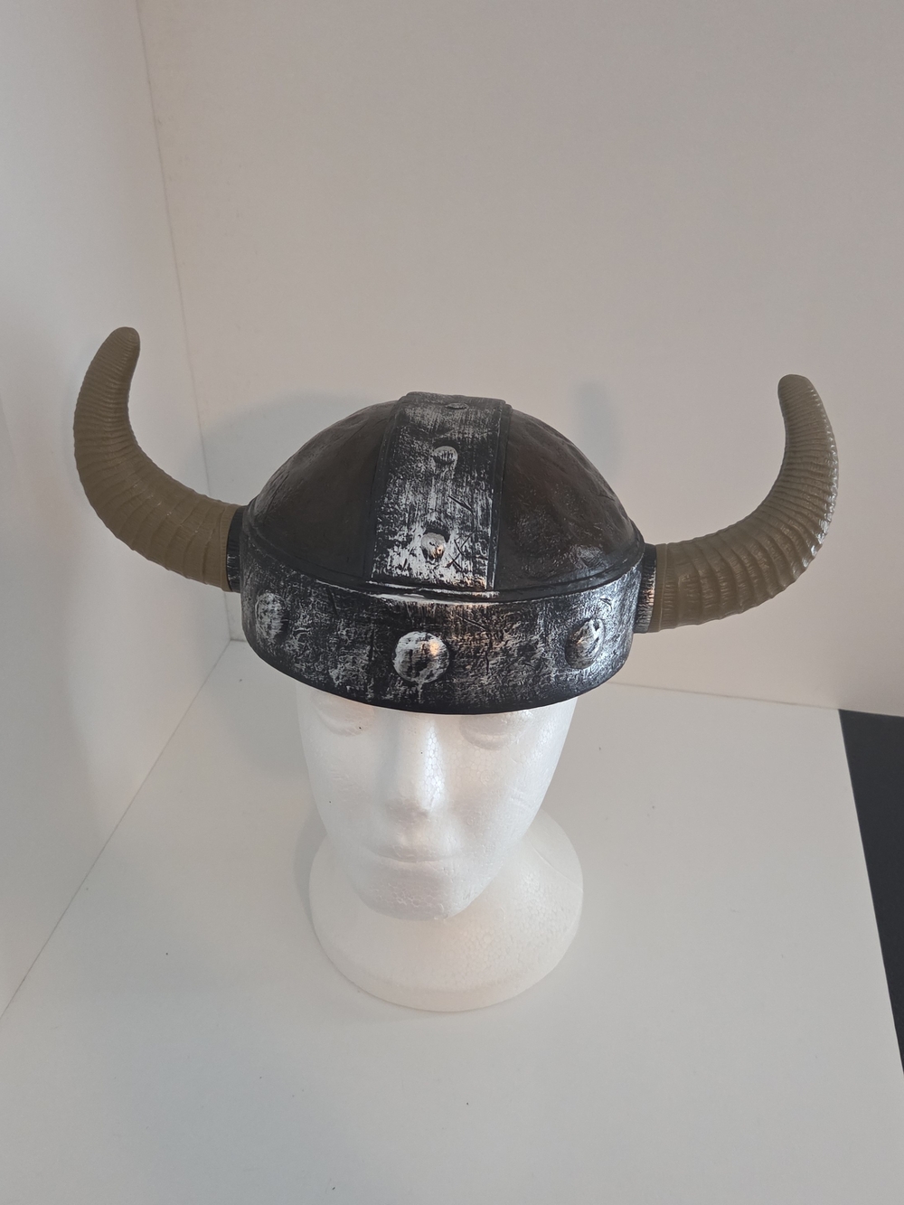 Viking Horned Helmet Hat in Black and Brown